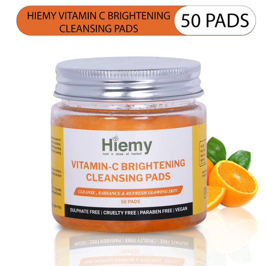 Hiemy Vitamin-C Brightening Cleansing Pads For Cleanse | Radiance | Refresh Glow (50Pads)