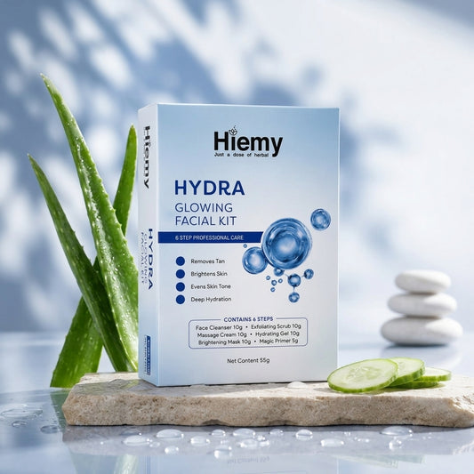 Hiemy Professional 6-Step Facial Kit | Korean Glass Skin | Hydra Glowing | De-Tan Radiance | Salon Facial at Home