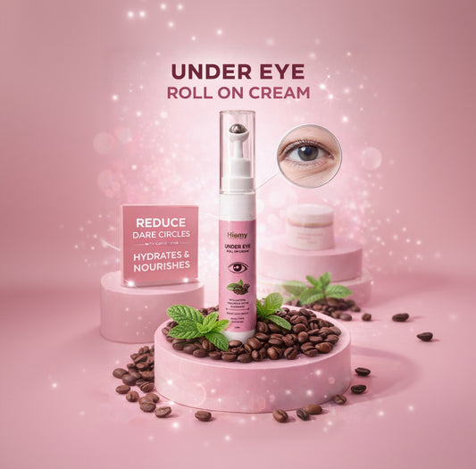 Hiemy Under Eye Roll On Cream with Caffeine | Hyaluronic Acid | Niacinamide | (15g)