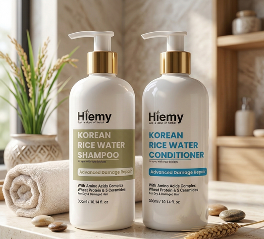 Hiemy Korean Rice Water Hair Repair Duo Shampoo + Conditioner | Advanced Damage Repair | (300ml) x 2