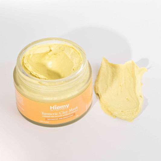 Hiemy Turmeric Clay Mask Detoxifies for Brightens | Deep Cleansing | Enriched with Turmeric Extract & Vitamin E | (50g)