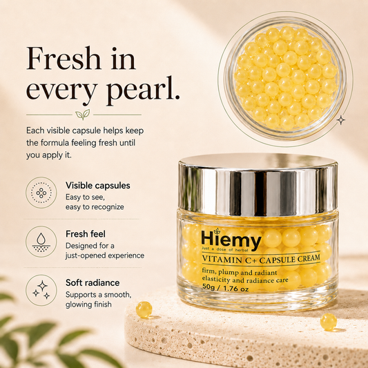 Hiemy Vitamin C+ Capsule Cream - Glow Boost Capsule Cream - Brightening & Radiance Boost Formula (50g)
