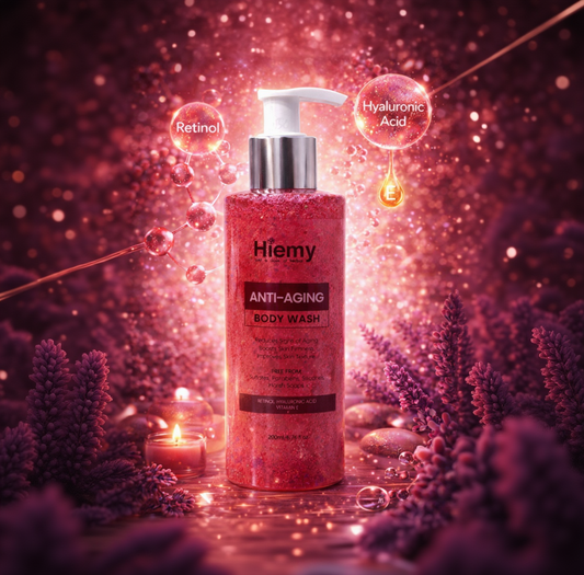 Hiemy Anti-Aging Body Wash with Retinol | Hyaluronic Acid | Vitamin E | for Skin Firming & Hydrating Cleanser (200ml)