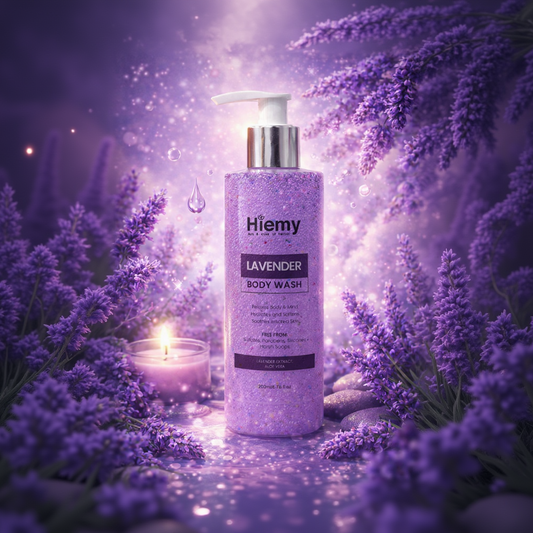 Hiemy Lavender Body Wash | Relaxes Body & Mind | Hydrates & Soothes Irritated Skin | Sulfate-Free | With Lavender Extract & Aloe Vera (200ml)