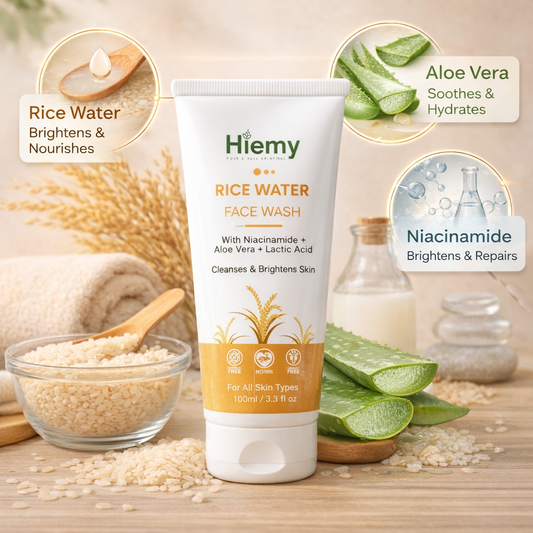 Hiemy Rice Water Face Wash | Cleanse | Brighten | Hydrate Naturally | (100ml)