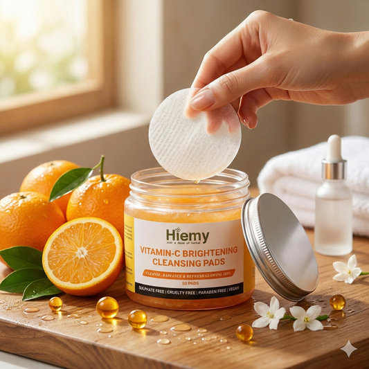 Hiemy Vitamin-C Brightening Cleansing Pads For Cleanse | Radiance | Refresh Glow (50Pads)