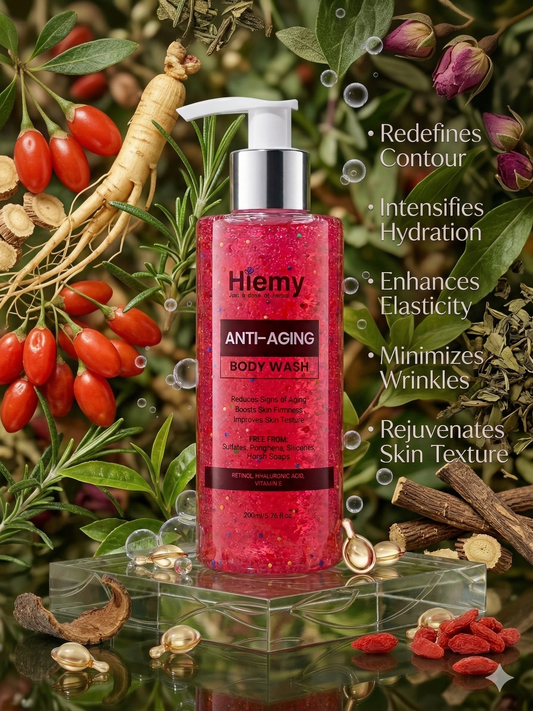 Hiemy Anti-Aging Body Wash with Retinol | Hyaluronic Acid | Vitamin E | for Skin Firming & Hydrating Cleanser (200ml)