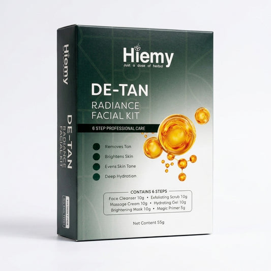 De Tan Radiance One Time 6 Step Facial Kit | Removes Tan | Evens Skin Tone | 55g