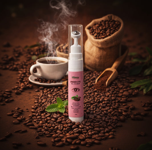 Hiemy Under Eye Roll On Cream with Caffeine | Hyaluronic Acid | Niacinamide | (15g)