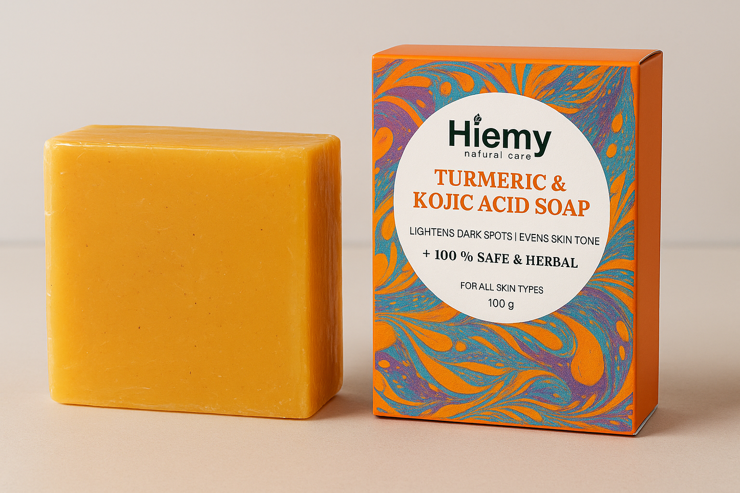 Hiemy Turmeric & Kojic Acid Brightening Soap | Fades Dark Spots & Evens Skin Tone (Combo of 3 Soap)