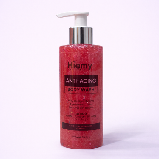 Hiemy Anti-Aging Body Wash with Retinol | Hyaluronic Acid | Vitamin E | for Skin Firming & Hydrating Cleanser (200ml)