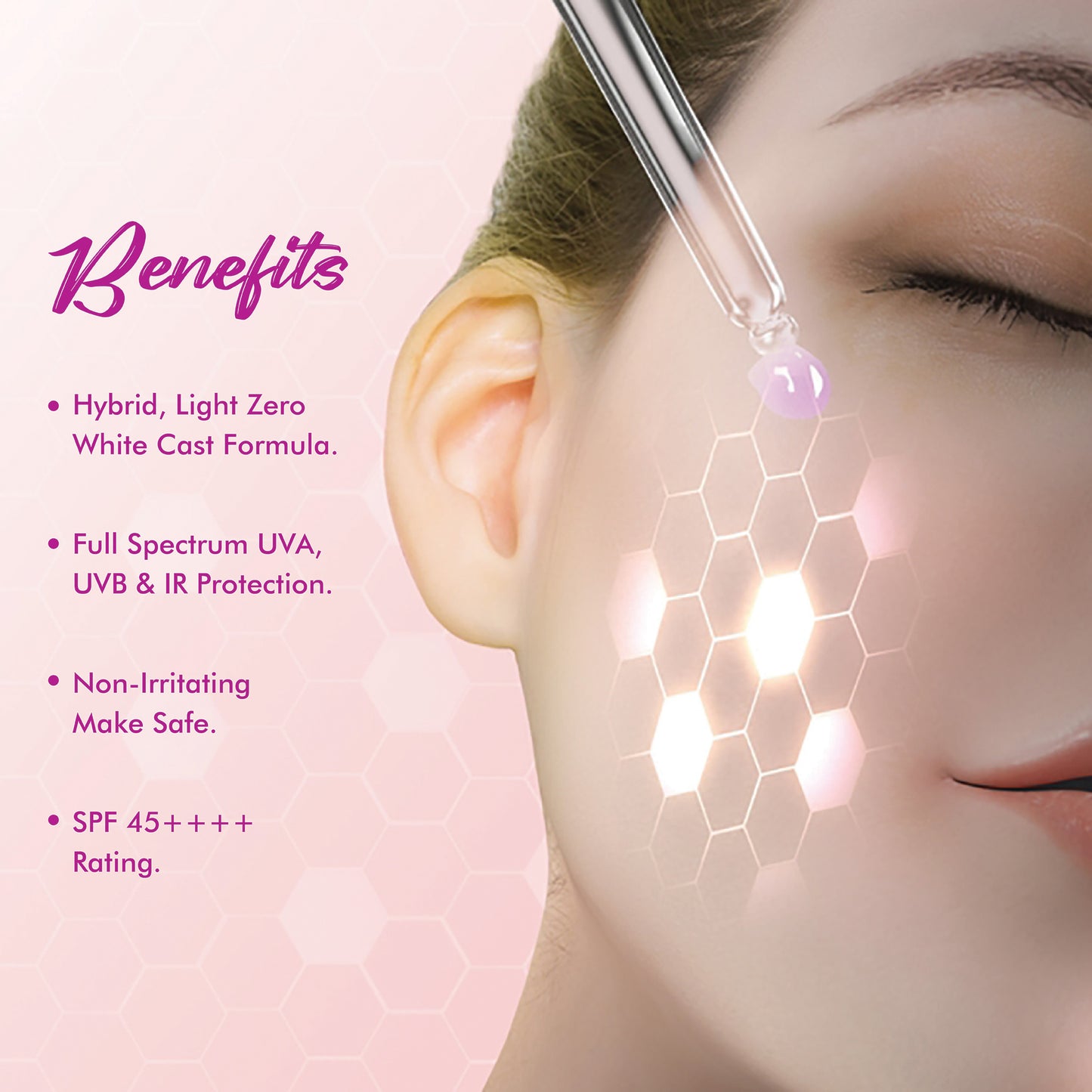 Hiemy UV Filters SPF 45 Face Serum – Broad Spectrum Protection (30ml)