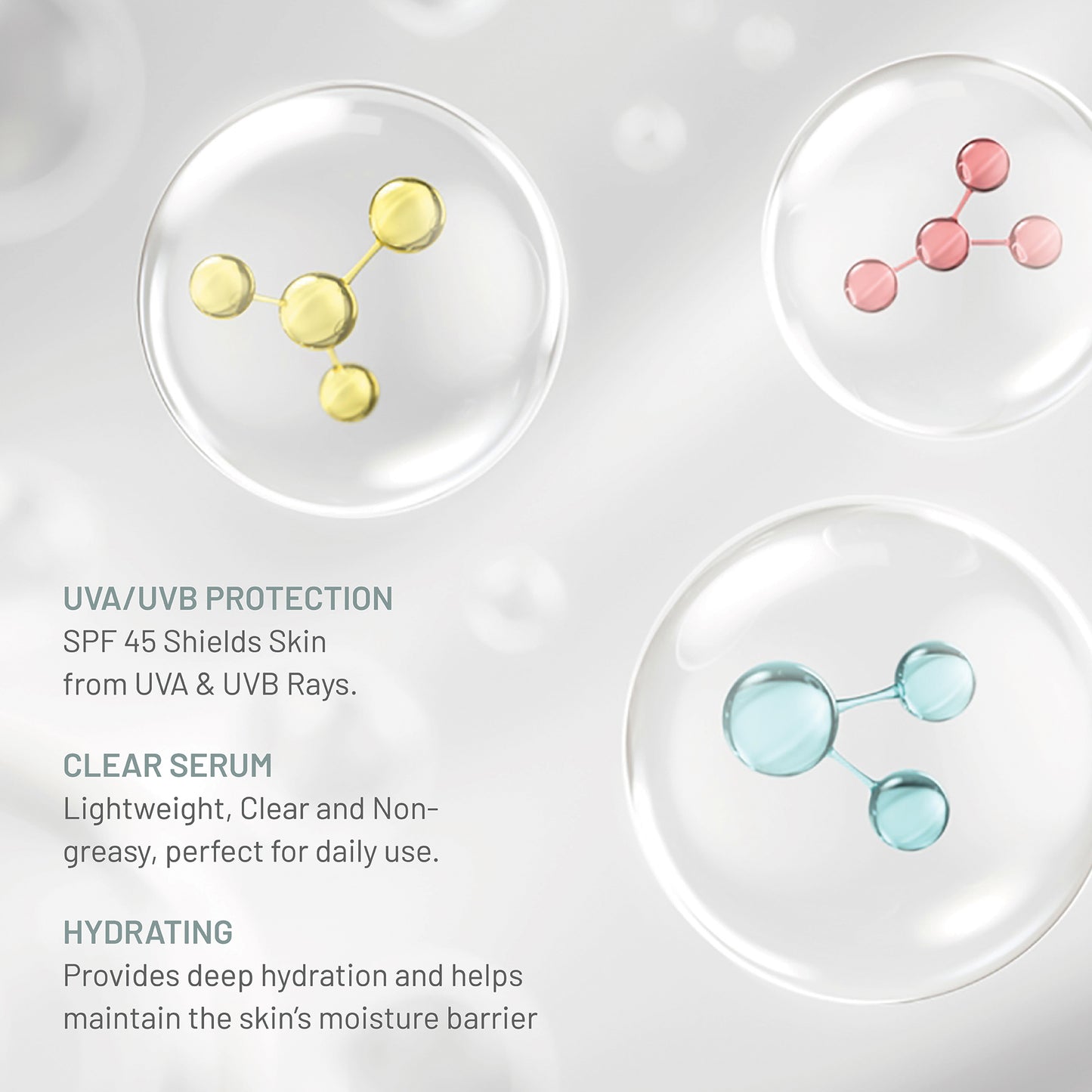 Hiemy UV Filters SPF 45 Face Serum – Broad Spectrum Protection (30ml)