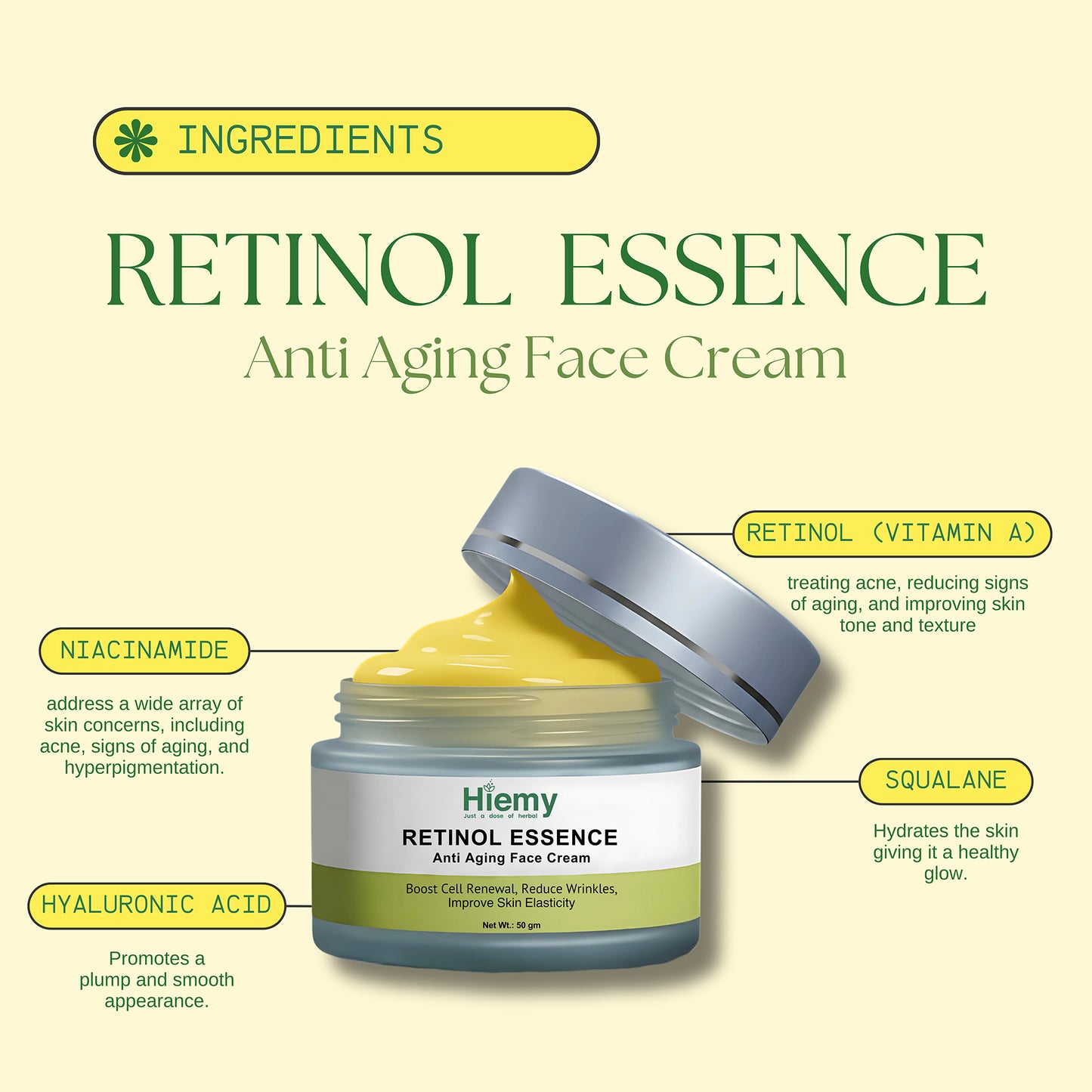 Hiemy Retinol Essence Anti Aging Face Cream (50 gm)