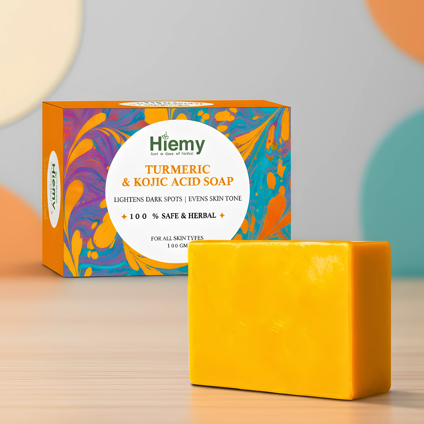 Hiemy Turmeric & Kojic Acid Brightening Soap | Fades Dark Spots & Evens Skin Tone (Combo of 3 Soap)