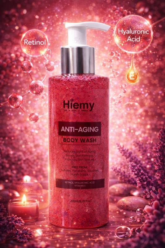 Hiemy Anti-Aging Body Wash with Retinol | Hyaluronic Acid | Vitamin E | for Skin Firming & Hydrating Cleanser (200ml)