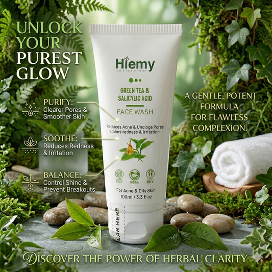 Hiemy Green Tea & Salicylic Acid Face Wash For Acne Control & Oil Balance (100ml)